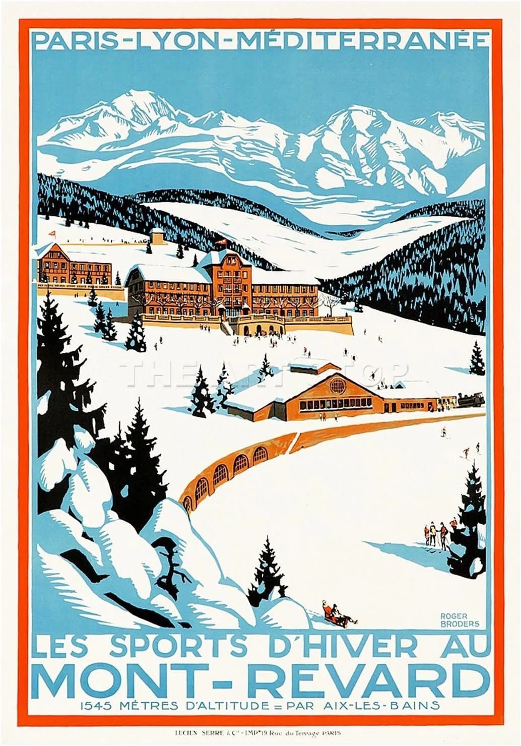Mont REVARD Ski Snow Art Framed